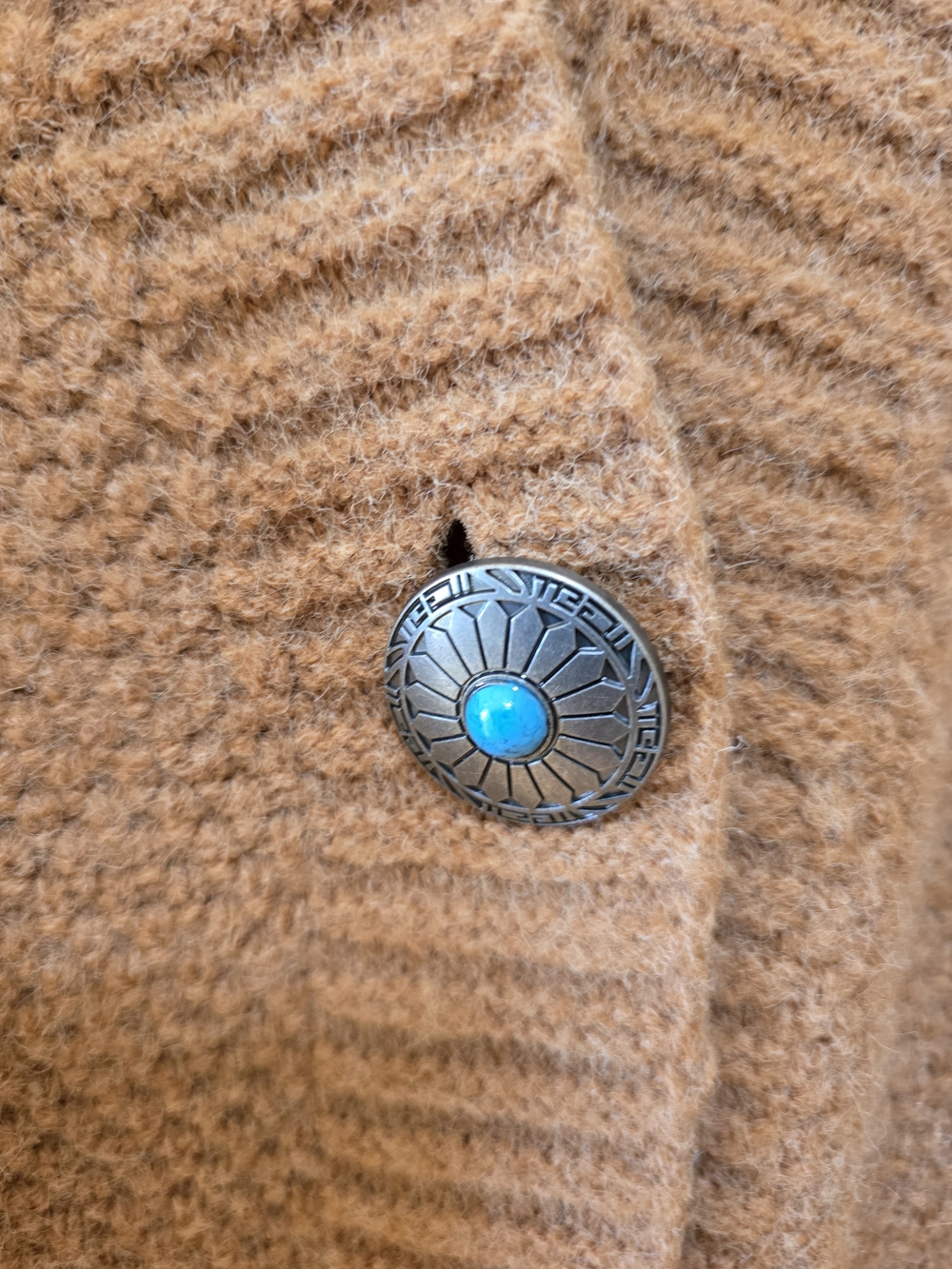 Cittin & Rye Cable Knit Button Vest - Brown - Picture 4 of 4